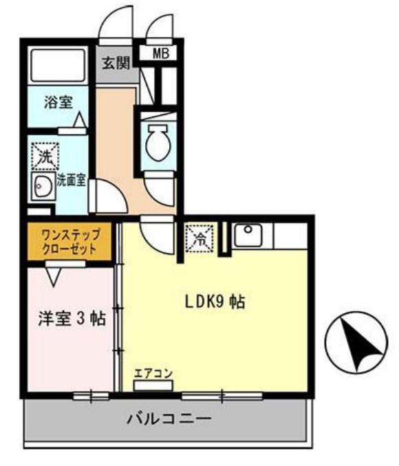 セジュール石町(1LDK/2階)の間取り写真