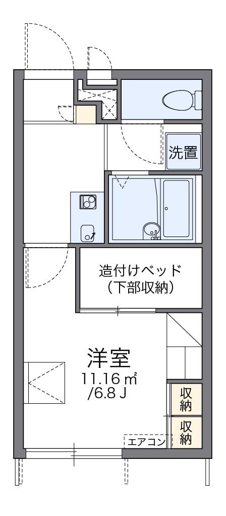 レオパレスミレット57(1K/1階)の間取り写真
