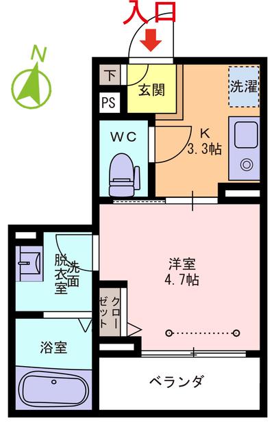 BLU MONTE(1K/3階)の間取り写真