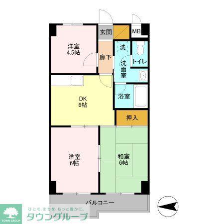 フローレンスMORITA(3DK/1階)の間取り写真