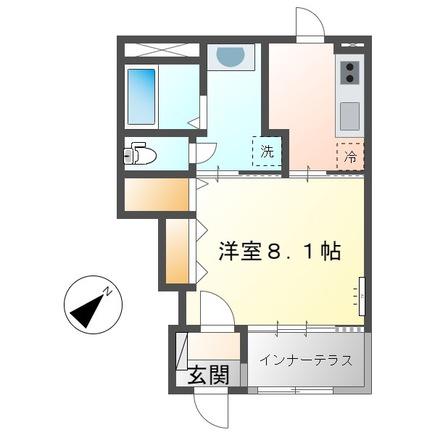SUN SAISONIII(1K/1階)の間取り写真