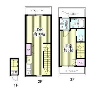 チェスナッツ蒲田(1LDK/2階)の間取り写真