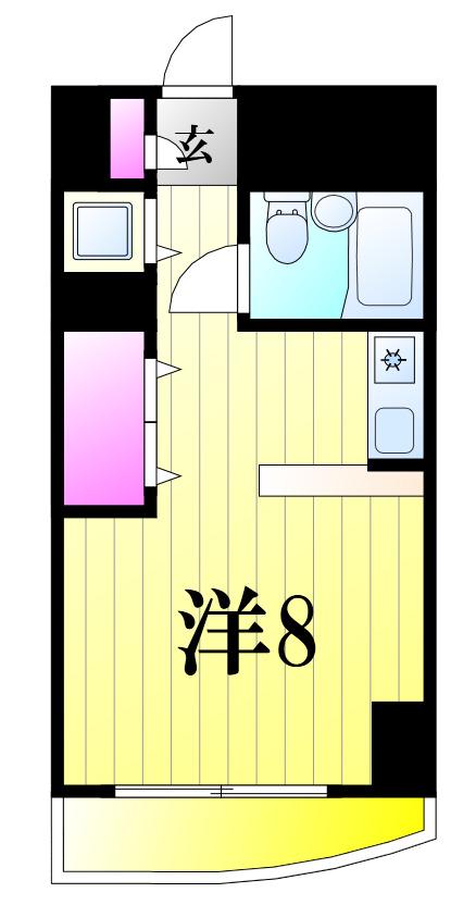 シャスタビル2(ワンルーム/3階)の間取り写真
