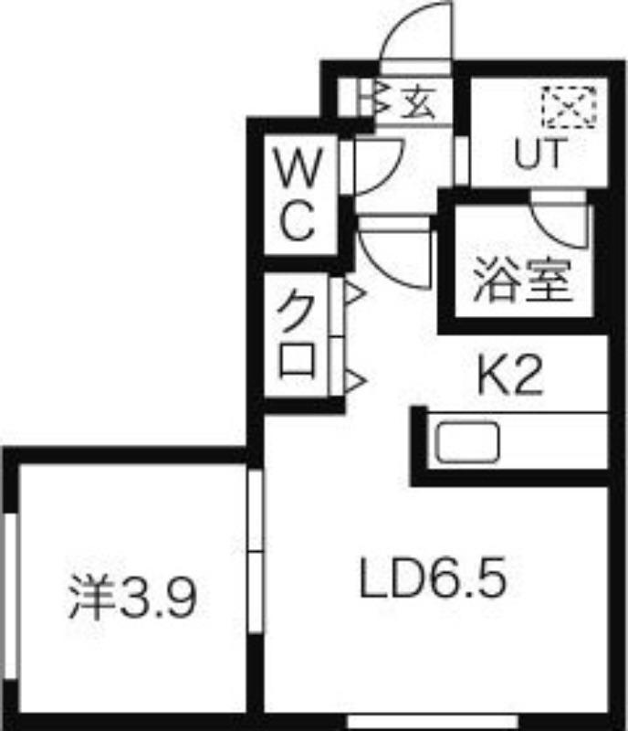 ブランノワール麻生エクサゴーヌ(1LDK/3階)の間取り写真