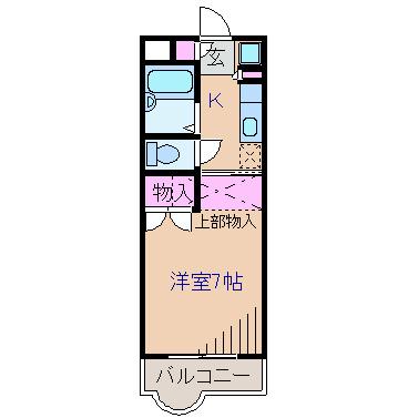 ロータリーヒルズ(1K/3階)の間取り写真
