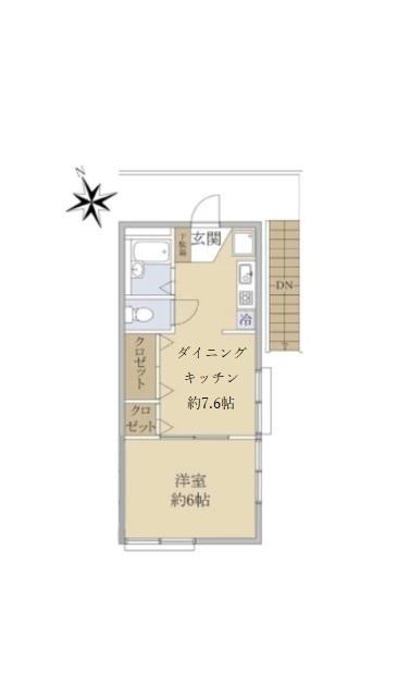 ヴィクトリアガーデン(1DK/2階)の間取り写真