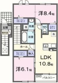 クラール(2LDK/2階)の間取り写真