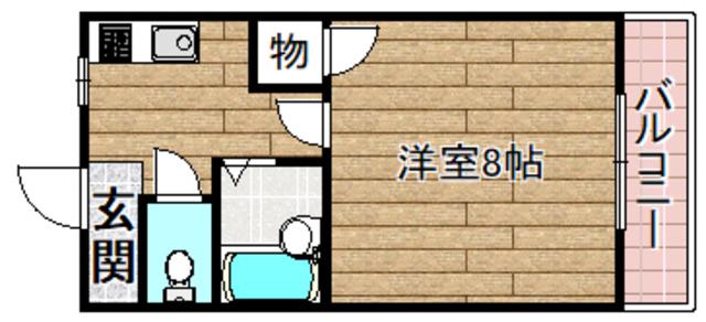 マンションはるか(1K/3階)の間取り写真