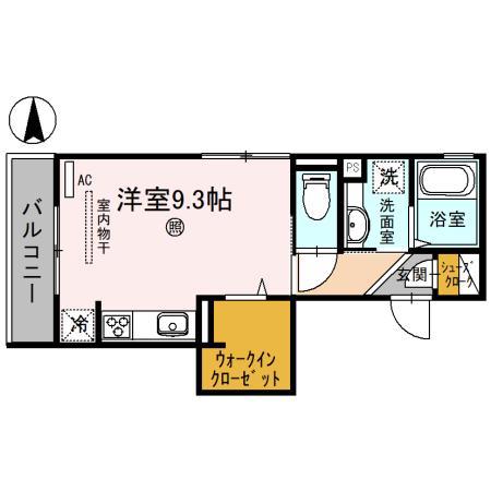 D-ROOM北田辺丁(ワンルーム/2階)の間取り写真
