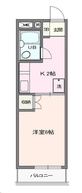 ストンリバー・マンション(1K/2階)の間取り写真