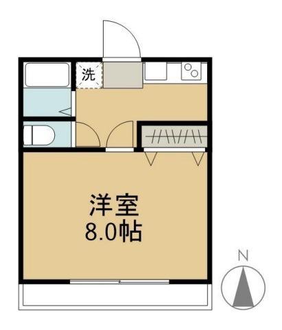 中祥マンションB(1K/3階)の間取り写真