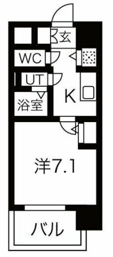 エスリード千種パークフロント(1K/11階)の間取り写真