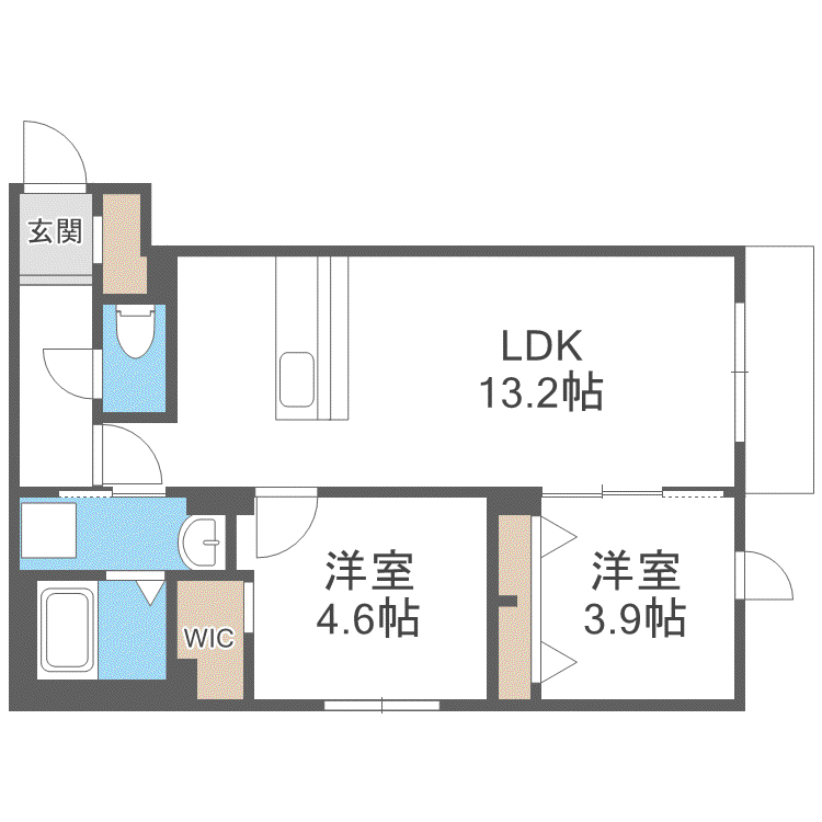 ヴェルデオーロ住吉(2LDK/4階)の間取り写真