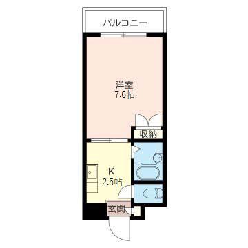 ソレイユ三和(1K/2階)の間取り写真