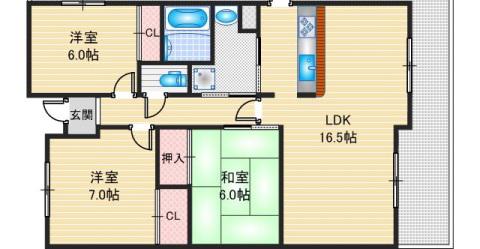 CASA SUNRISE(3LDK/5階)の間取り写真
