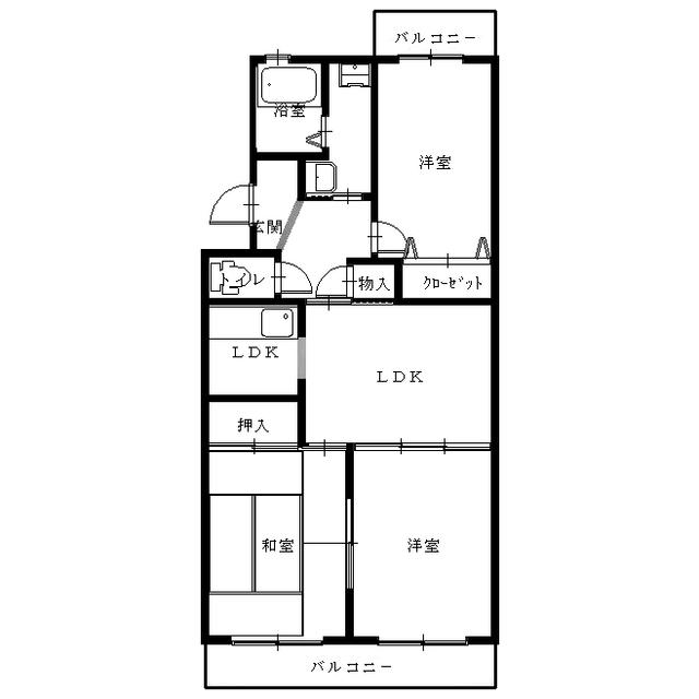 エスパシオ ウノ(3LDK/3階)の間取り写真