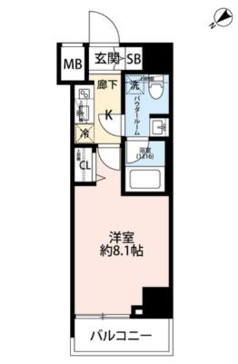 プレール・ドゥーク中板橋(1K/9階)の間取り写真