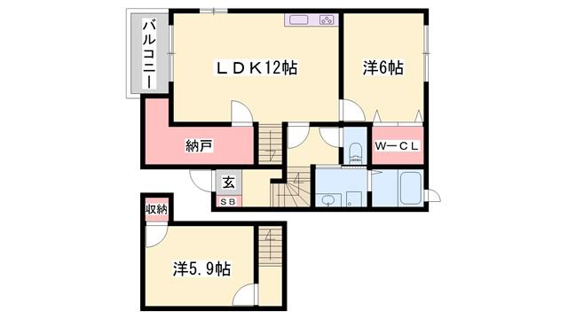 フローレス(2LDK/2階)の間取り写真