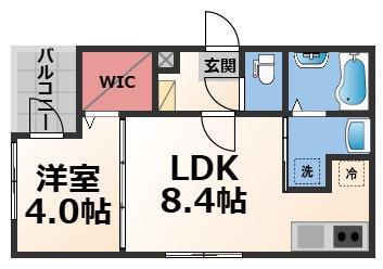 ハーモニーテラス小路東VII(1LDK/3階)の間取り写真