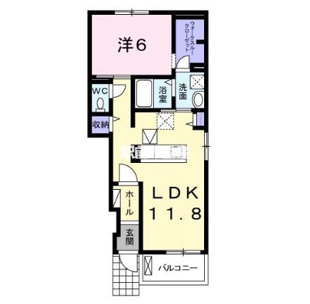 フランフランサクラB棟(1LDK/1階)の間取り写真