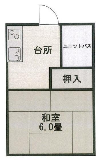 光明ハイツ(1K/1階)の間取り写真