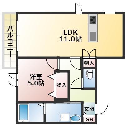 リーリエ(1LDK/3階)の間取り写真