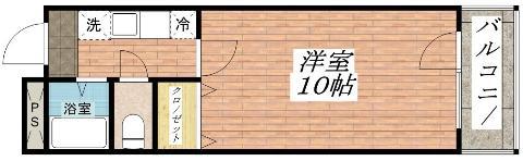 GI-ZII(1K/3階)の間取り写真