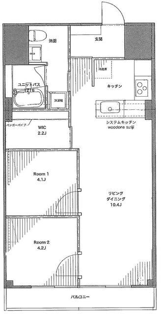 ファミリーコーポ行徳(2LDK/7階)の間取り写真