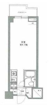 三越ゼームス坂マンション(ワンルーム/2階)の間取り写真