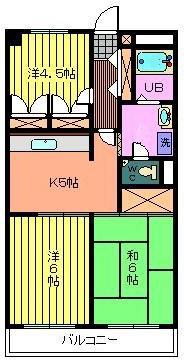 パールハイツ宮田(3DK/5階)の間取り写真