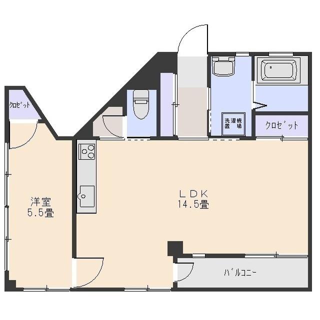 N-CORPO(1LDK/3階)の間取り写真