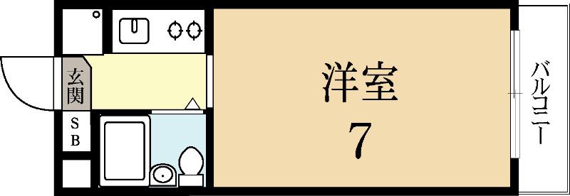 ZONE24(1K/1階)の間取り写真