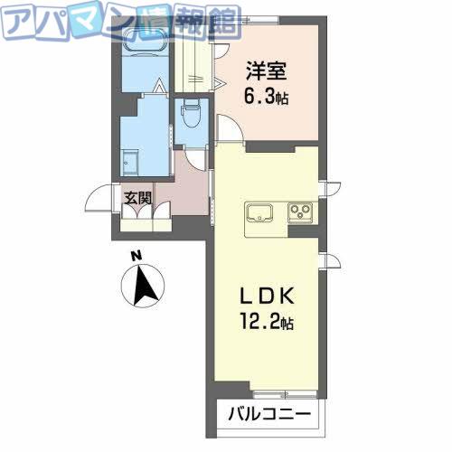 シャーメゾンヘリテージ(1LDK/2階)の間取り写真