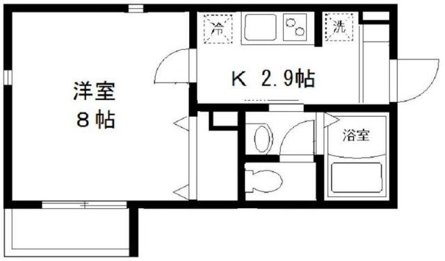 レズワンガーデン(1K/2階)の間取り写真