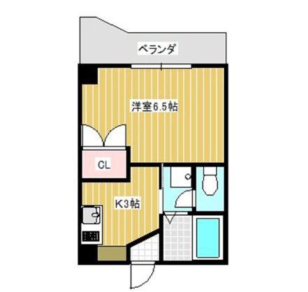 エステート山下町(1K/2階)の間取り写真