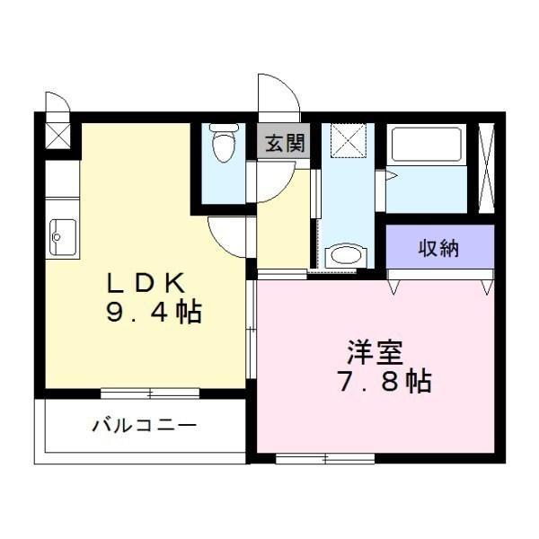 BLANCLIAISON(1LDK/2階)の間取り写真
