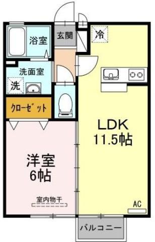 サンライズ(1LDK/2階)の間取り写真