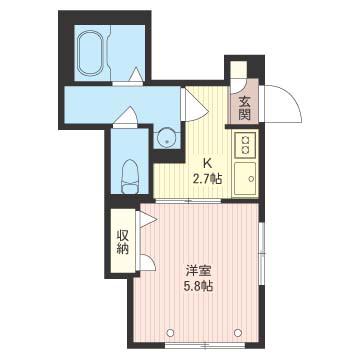 コンティニュエ大山(1K/1階)の間取り写真