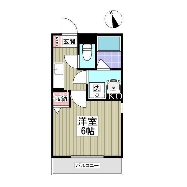 パルトネール東久保町(1K/3階)の間取り写真