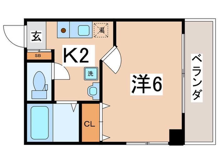 アリバ天王寺(1K/4階)の間取り写真