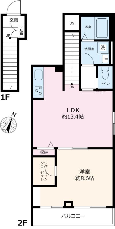 レジデンス本駒台(1LDK/2階)の間取り写真