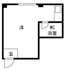 アパートメントKUMATA(ワンルーム/2階)の間取り写真