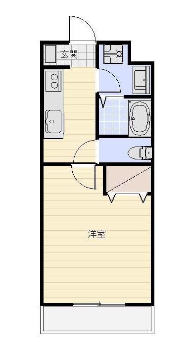 サジタリアス高丘(1K/3階)の間取り写真