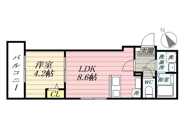 ベスト ステージ中神町1(1LDK/2階)の間取り写真