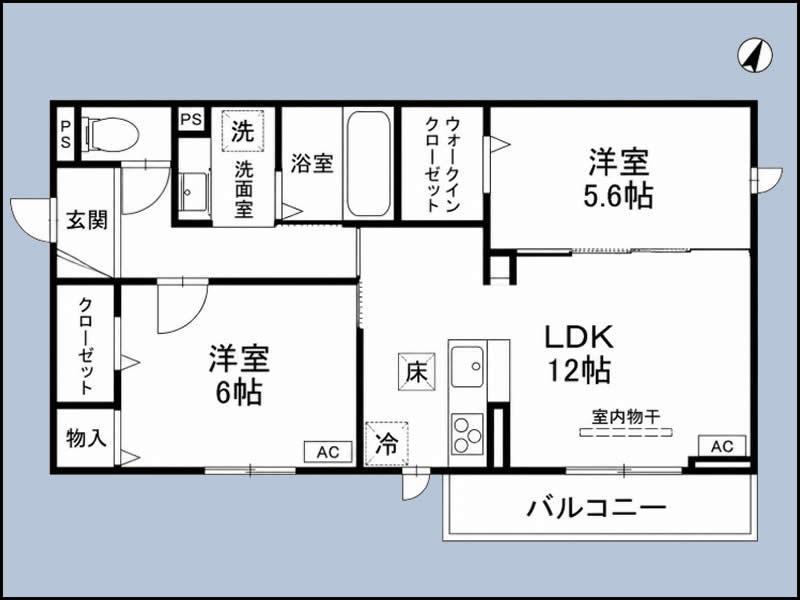 CLASSEUM幸西I(2LDK/2階)の間取り写真