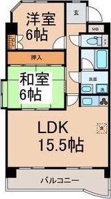 ラフォーレDAIDOU(2LDK/2階)の間取り写真