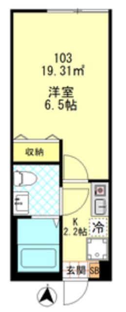 GRAND LOUVRE 平和島(1K/1階)の間取り写真