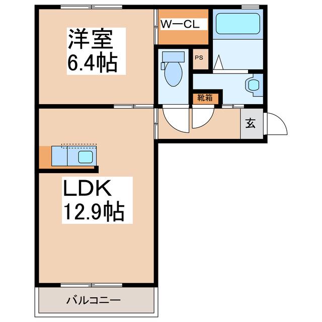 メゾン鬼木 (1LDK/2階)の間取り写真