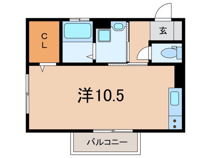ブランシェ・ドミール(ワンルーム/2階)の間取り写真