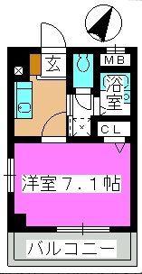 セピアコート9(1K/2階)の間取り写真
